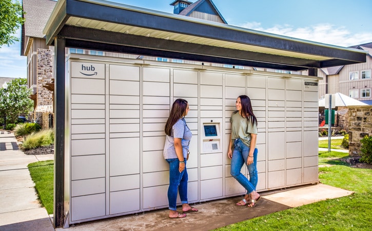 the collective at lubbock off campus cottage apartments amazon hub package lockers